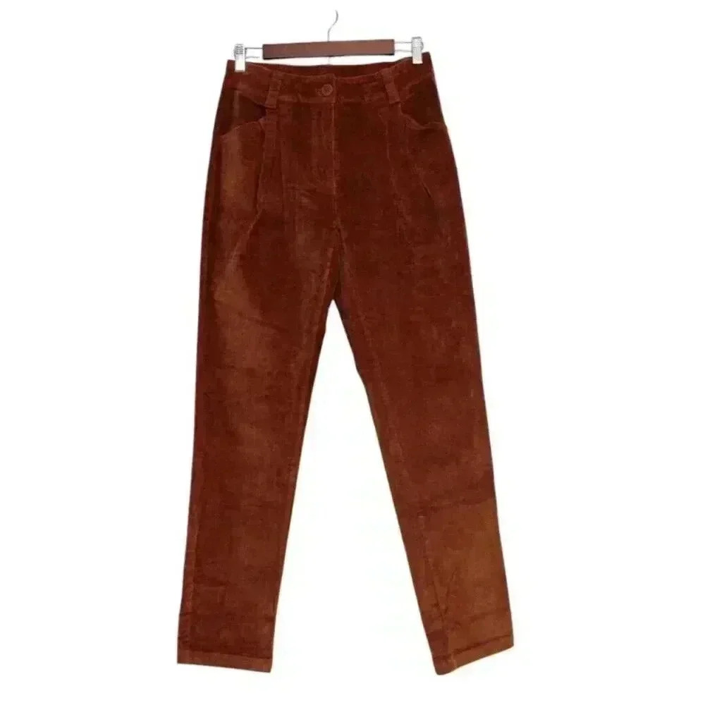 NWT Alison Sheri Corduroy Pants Size XS Pleated Straight Leg Academia Preppy
